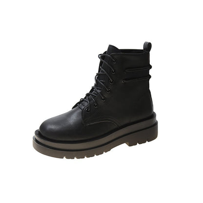 Botas Martin blancas para mujer estilo británico popular tacón grueso plataforma