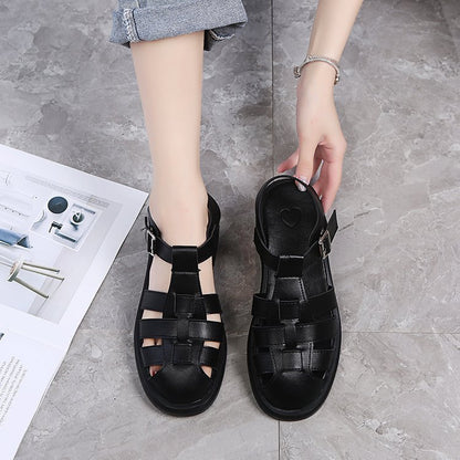 Ladies Fashion Personality Hollow Out One-Line Buckle Sandals