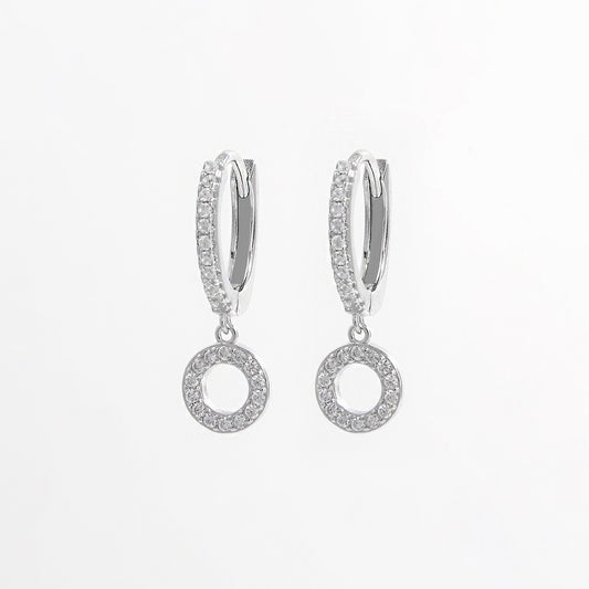 Boucles d'oreilles créoles en argent sterling 925 incrustées de zircons