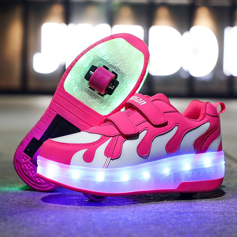 Single Wheel Heelys LED Light Shoes