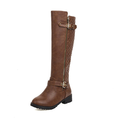 Zapatos de mujer Otoño e invierno Botas nuevas Botas de mujer de tubo alto con hebilla de cinturón