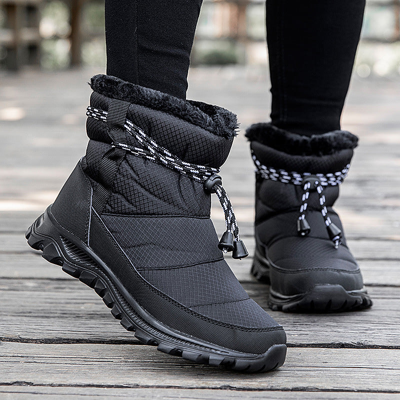 Bottes de neige chaudes et en velours pour femmes grandes tailles