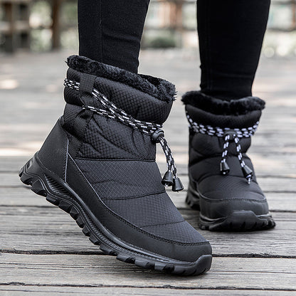 Botas de nieve cálidas y aterciopeladas para mujer en tallas grandes