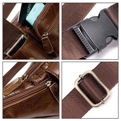 Leather Retro First Layer Cowhide Wear Belt Phone Belt Bag