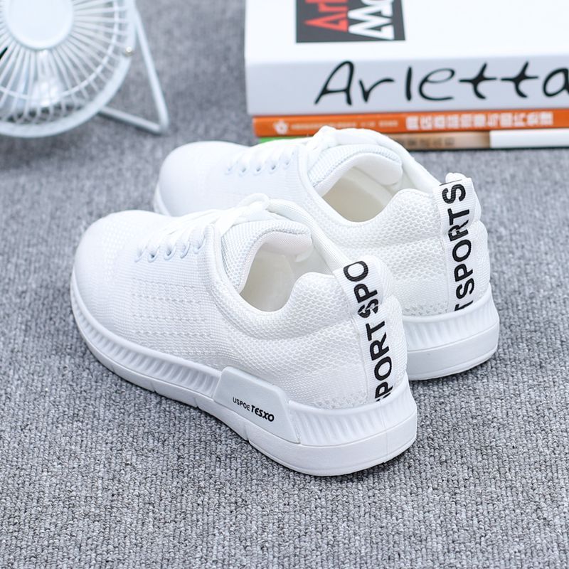 Flyknit sports shoes women's shoes breathable mesh cloth shoes Korean version small white shoes flat running school shoes