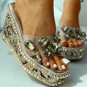 Rhinestone Roman Shoes Beach Shoes Single Shoes