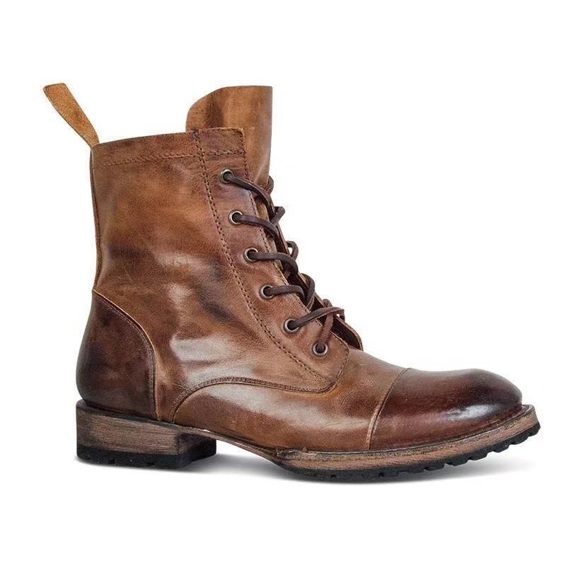 Bottes Martin basses pour hommes avec lacets sur le devant