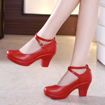 Dance shoes chunky heel high heels