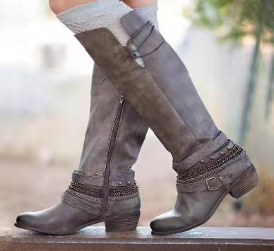 Bottes hautes rétro pour femmes pour chevaliers