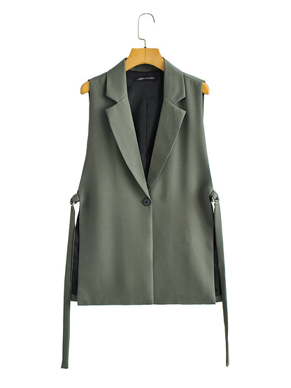 Gilet tissé à col hipster pour femme Spring Street