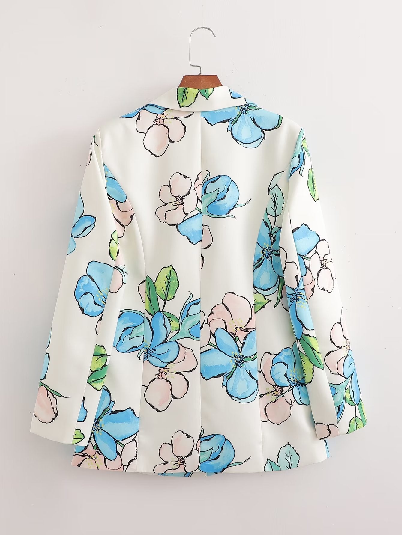 Summer Seaside Vacation Long Sleeve Shirt Casual Printing Blazer for Women