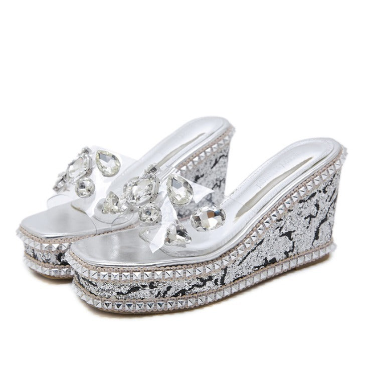 Rhinestone Roman Shoes Beach Shoes Single Shoes