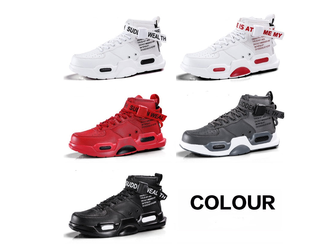 Nouvelles chaussures montantes pour couples de printemps et d'automne, version coréenne des chaussures de sport sauvages pour femmes, chaussures à semelle épaisse hip-hop pour hommes