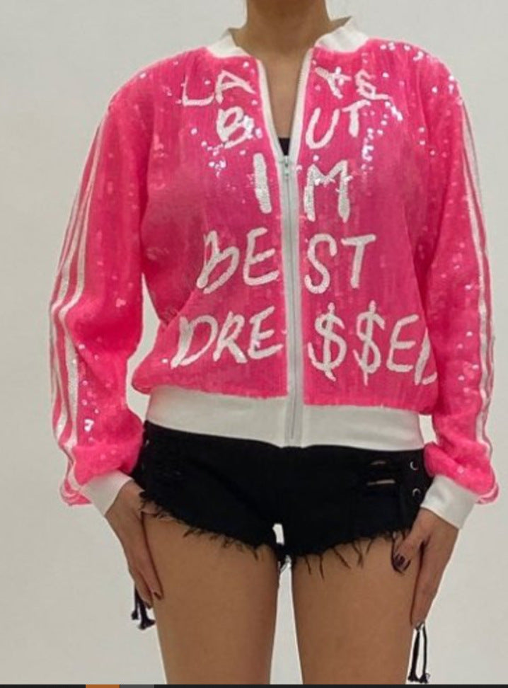 Supply Spring Varsity Jacket Jacket Sexy Gradient Sequin Jacket