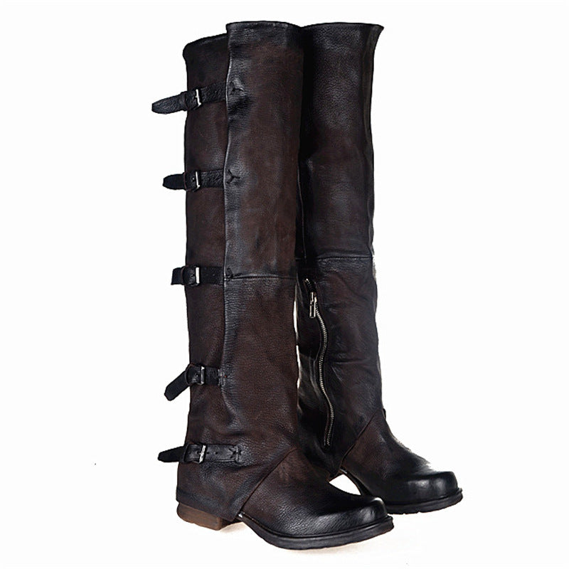 Long tube thick heel women's boots