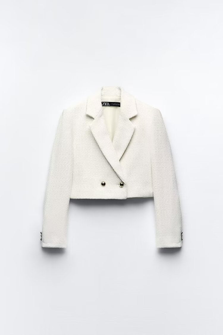 Manteau court à col rabattu pour femme