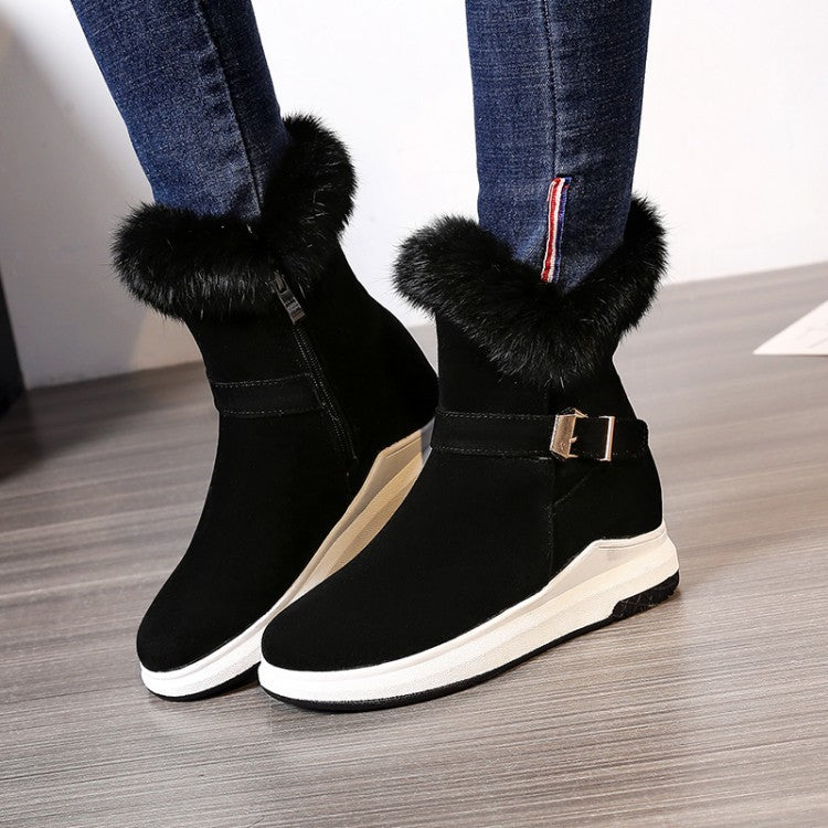 Women's thick-soled warm plush snow boots