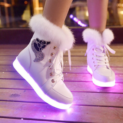 Snow Boots Plus Cotton Snow Cotton Luminous Shoes