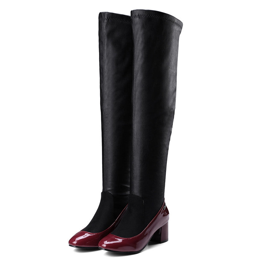 Stretch boots over the knee high heel single boot sleeve