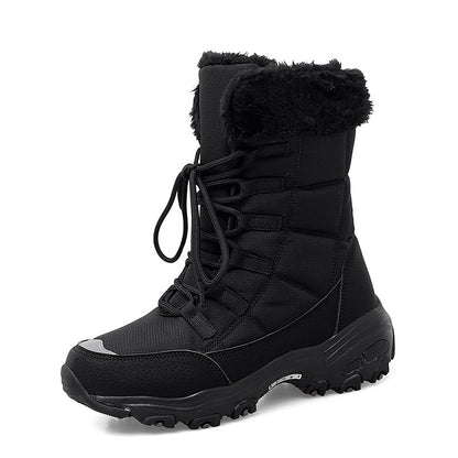 Bottes de neige montantes pour femmes, chaussures de loisirs en plein air, mi-tube