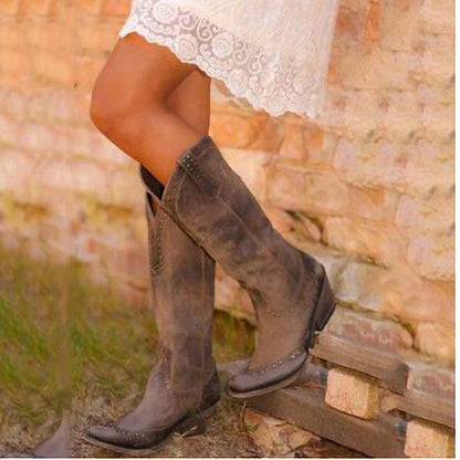 Studded retro women's boots