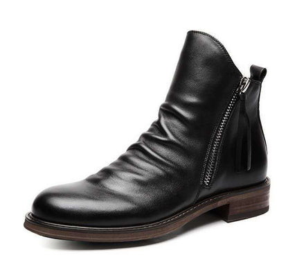 Botas altas de cuero para hombre, informales, para las cuatro estaciones