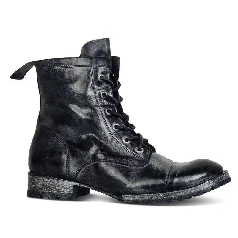 Bottes Martin basses pour hommes avec lacets sur le devant