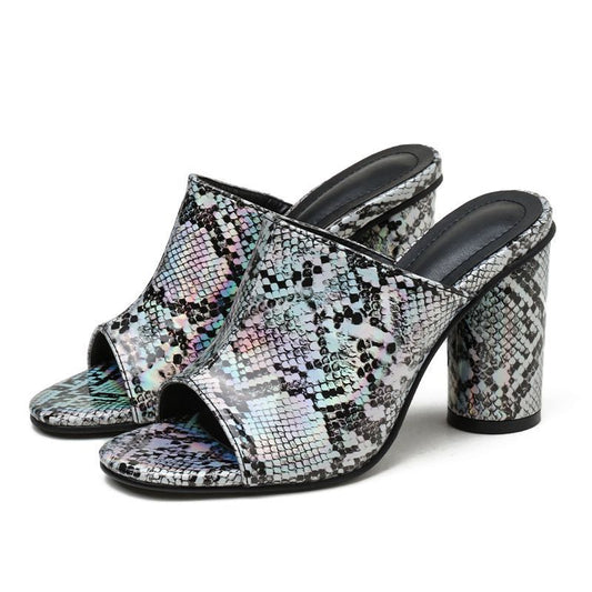 Women's snake high heels