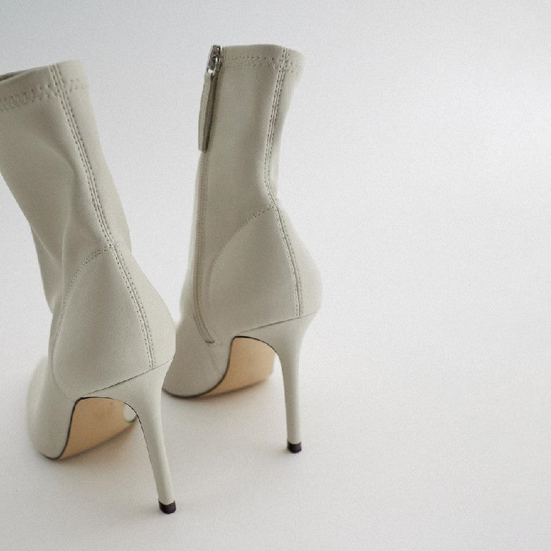 Stretch High Heel Ankle Boots