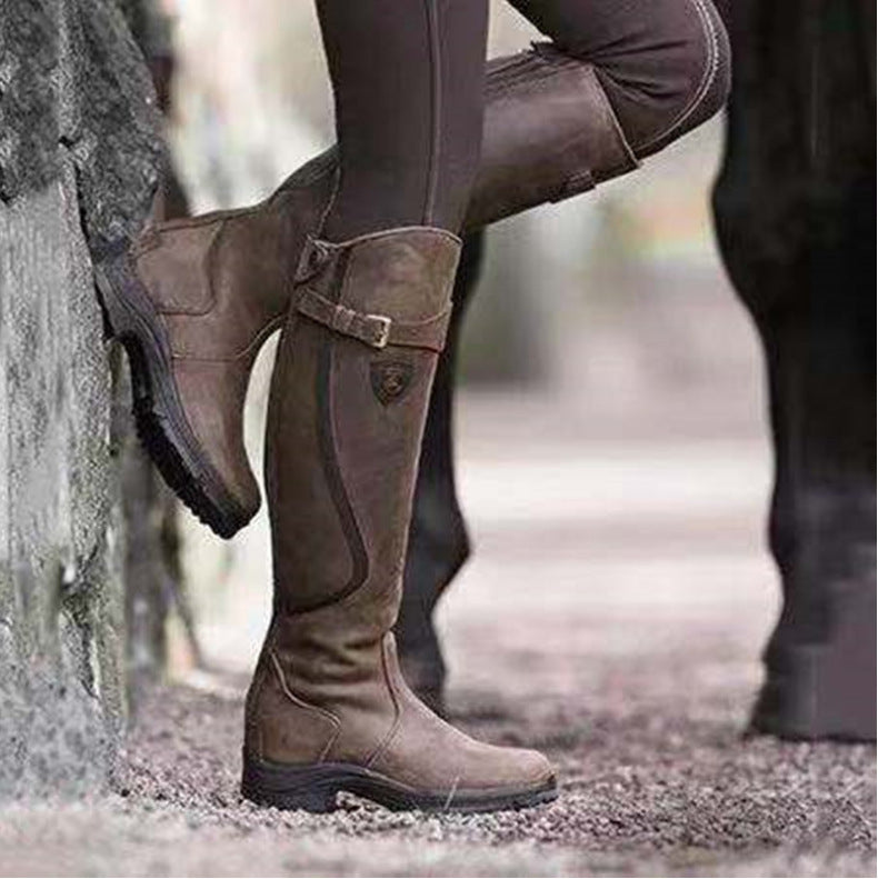 Bottes de moto mi-tube pour femme