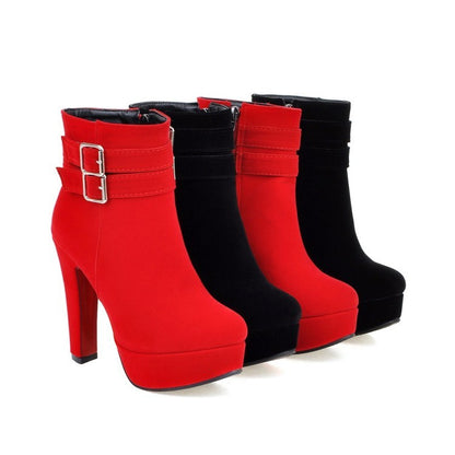 Bottes rouges pour femmes chaussures de mariage bottes à talons hauts pour mariée bottes de petite taille