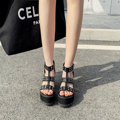 Rivet stiletto sandals