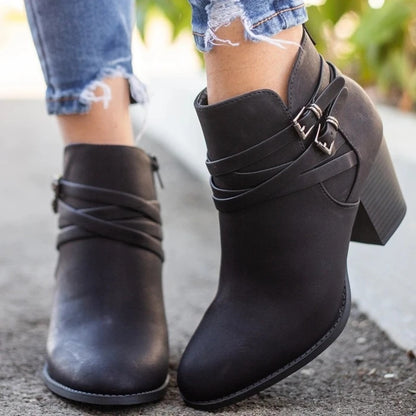 Chunky heel short Martin boots