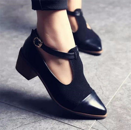 Women's shoes thick with ankle boots women's boots British pointed shallow mouth scrub with women's shoes