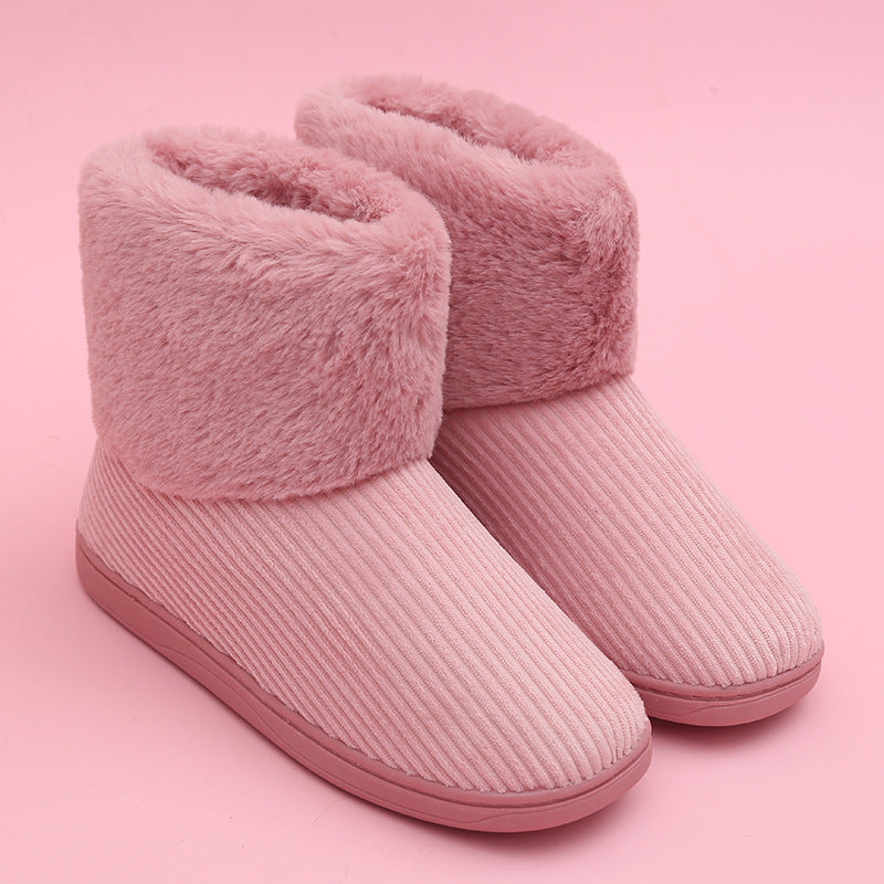 Plush snow boots