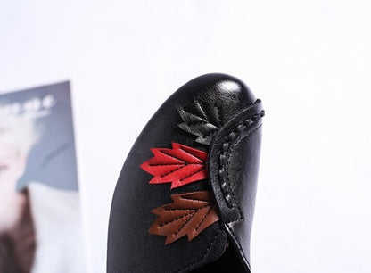 Embroidered comfortable mom shoes