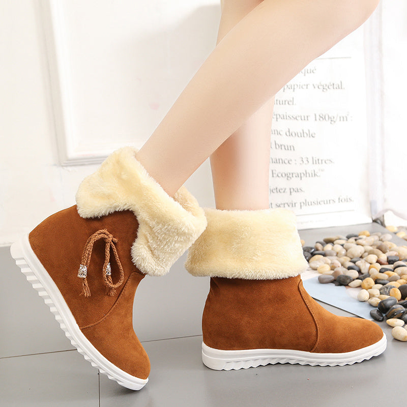 Two-wear cotton shoes with fleece to keep warm