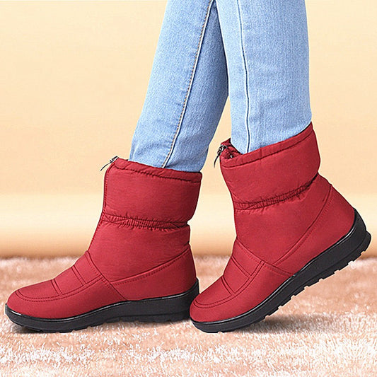 Botas de invierno, zapatos de mujer, botas de nieve gruesas para mujer