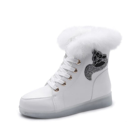 Bottes de neige Plus Cotton Snow Cotton Chaussures lumineuses 