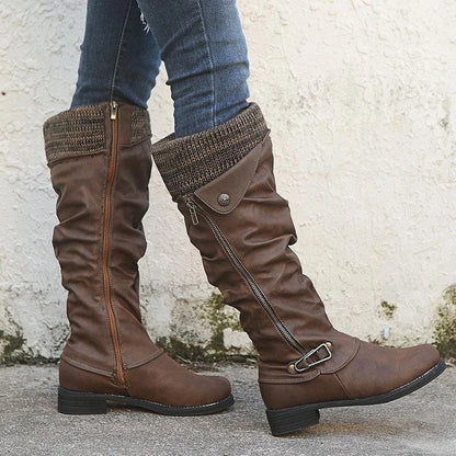 Low heel round toe boots