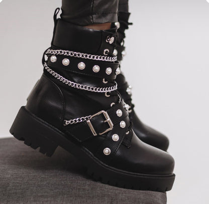 Women's British style all-match motorcycle boots