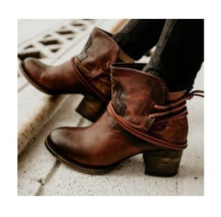 Medium Heel Thick Heel Boots Retro Knight Boots Large Women's Boots