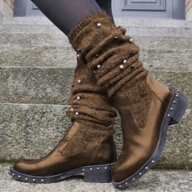 Bottes pour femmes de style explosion avec strass 