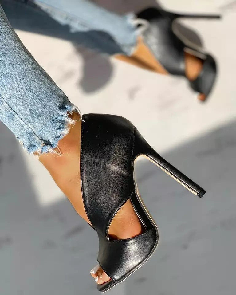 Zapatos de mujer 4 sandalias de talla grande tacones altos sexy zapatos de mujer de tacón fino