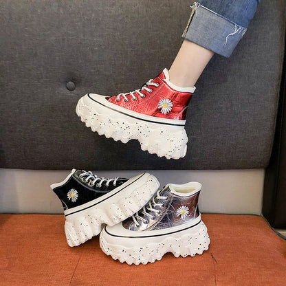 High-top autumn daisy shoes