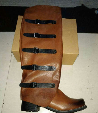 Botas de mujer de tacón grueso y tubo largo