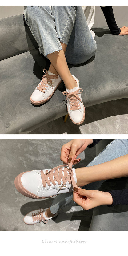 Little White Shoes Women New Style Single Shoes Hong Kong Style Sneakers