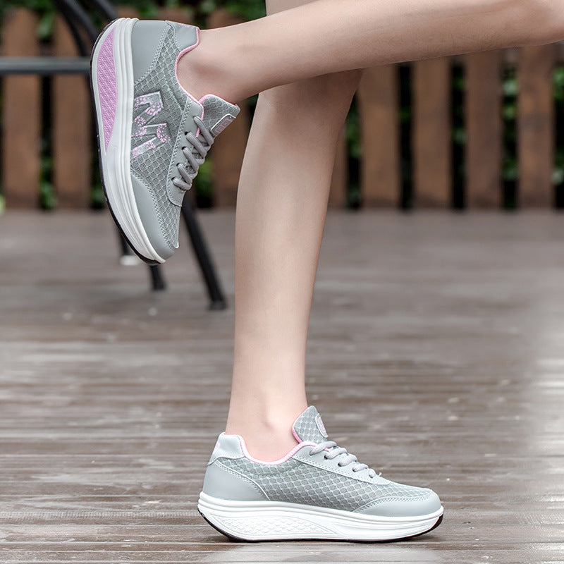 Mesh platform sneakers