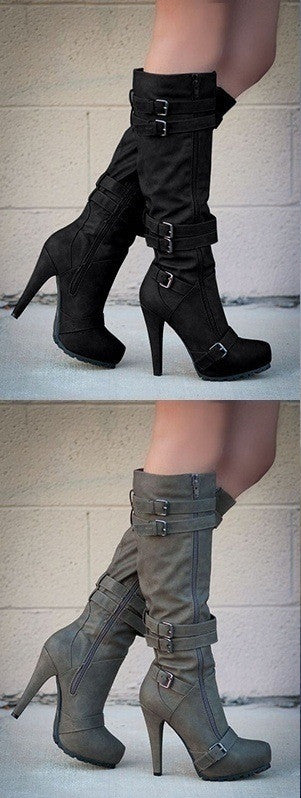 Fashion high-heeled platform high-top women's boots