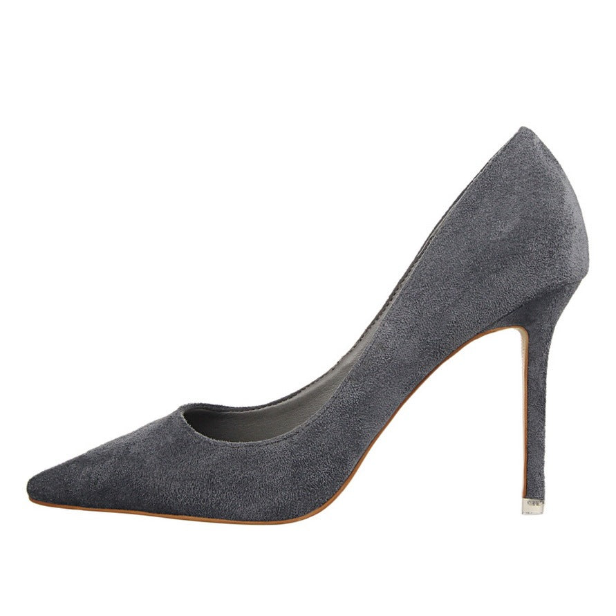 Suede stiletto party pointy heels